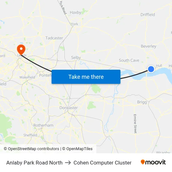 Anlaby Park Road North to Cohen Computer Cluster map