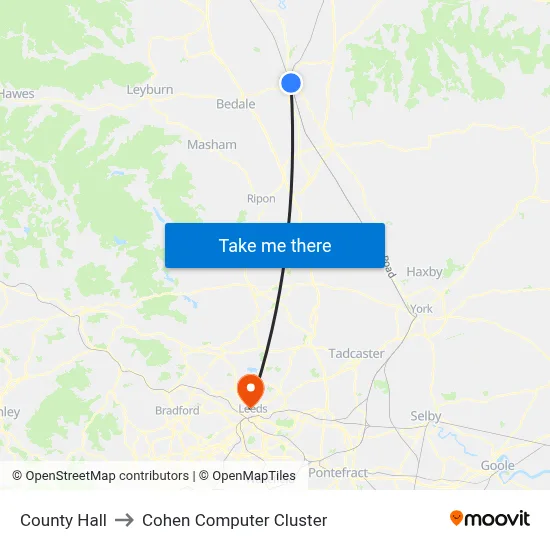 County Hall to Cohen Computer Cluster map