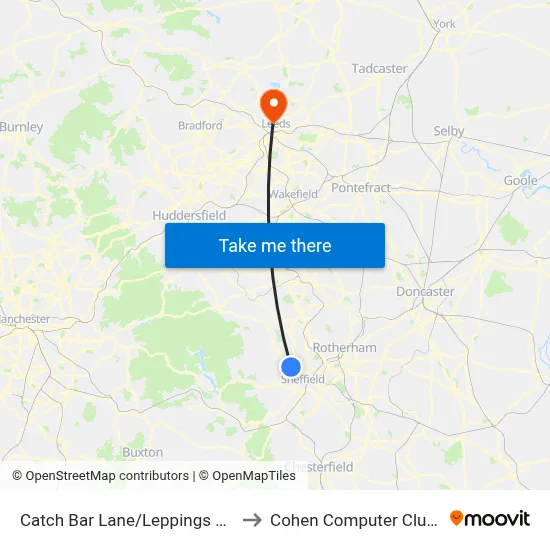 Catch Bar Lane/Leppings Lane to Cohen Computer Cluster map