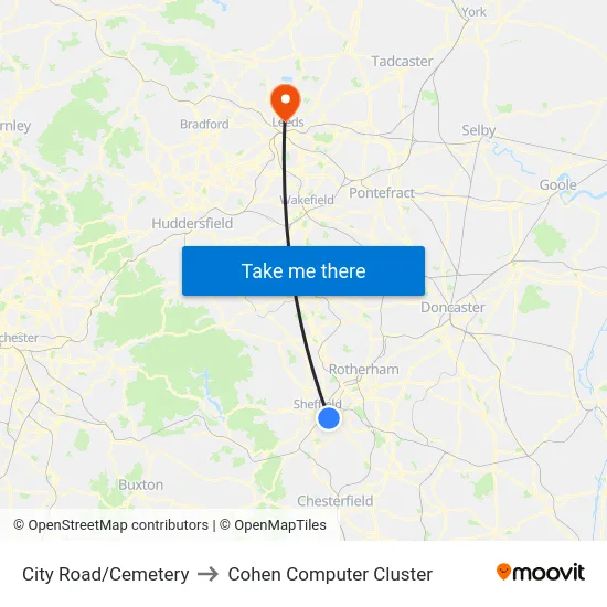 City Road/Cemetery to Cohen Computer Cluster map