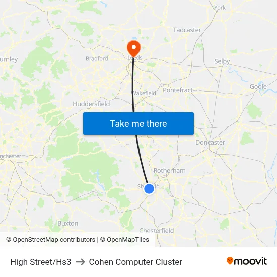 High Street/Hs3 to Cohen Computer Cluster map