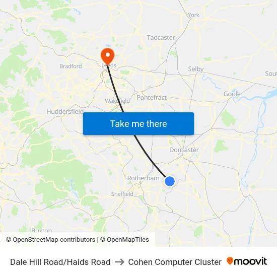 Dale Hill Road/Haids Road to Cohen Computer Cluster map