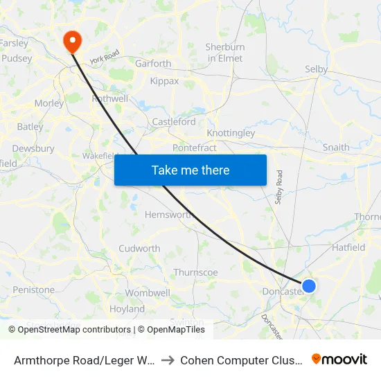 Armthorpe Road/Leger Way to Cohen Computer Cluster map