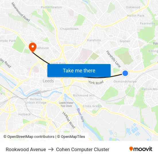 Rookwood Avenue to Cohen Computer Cluster map