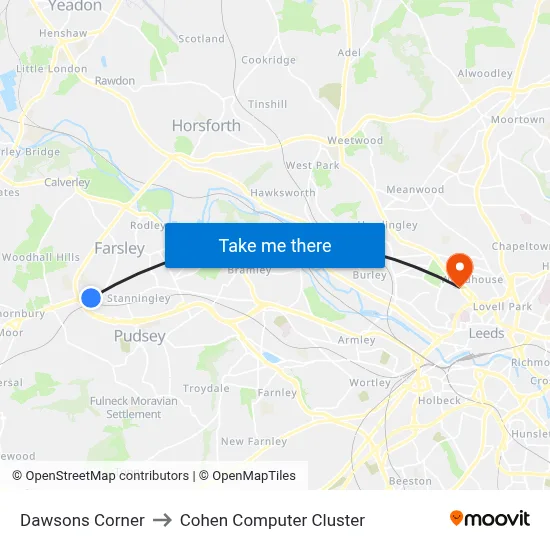 Dawsons Corner to Cohen Computer Cluster map
