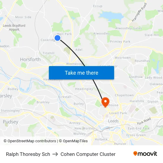 Ralph Thoresby Sch to Cohen Computer Cluster map