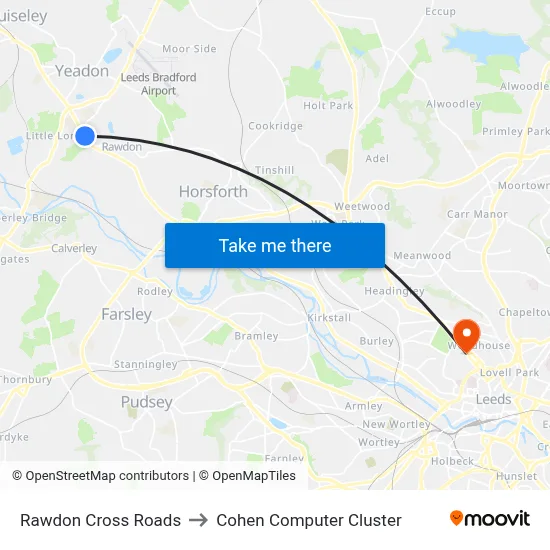 Rawdon Cross Roads to Cohen Computer Cluster map