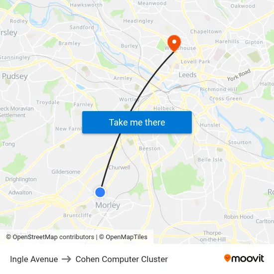 Ingle Avenue to Cohen Computer Cluster map