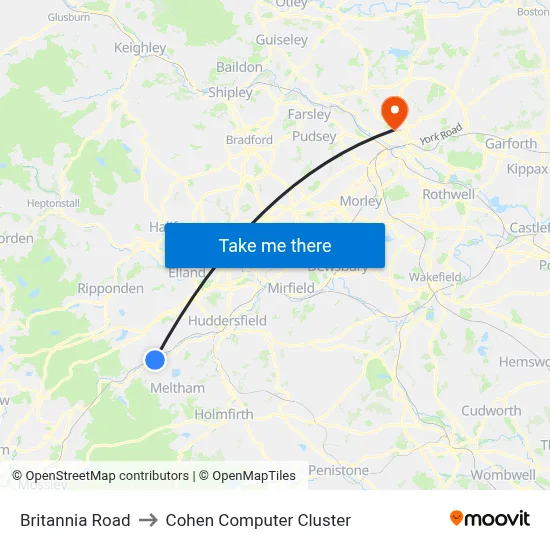 Britannia Road to Cohen Computer Cluster map