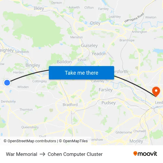 War Memorial to Cohen Computer Cluster map