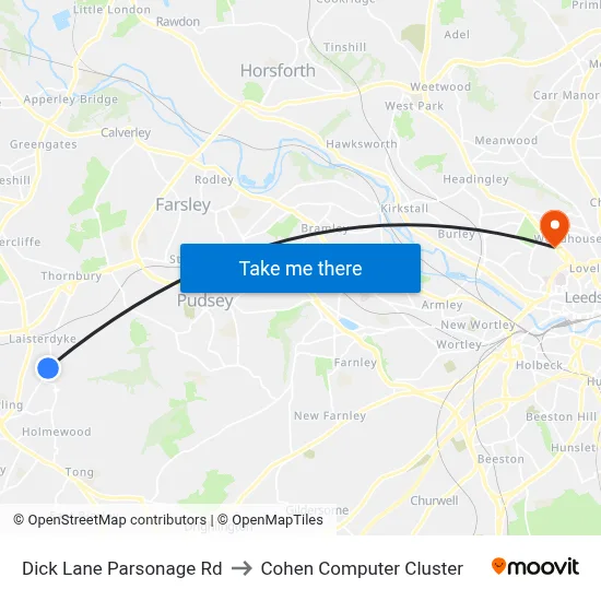 Dick Lane Parsonage Rd to Cohen Computer Cluster map