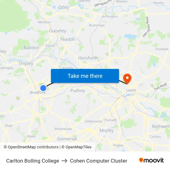 Carlton Bolling College to Cohen Computer Cluster map