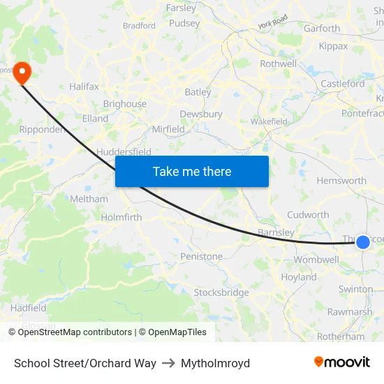 School Street/Orchard Way to Mytholmroyd map
