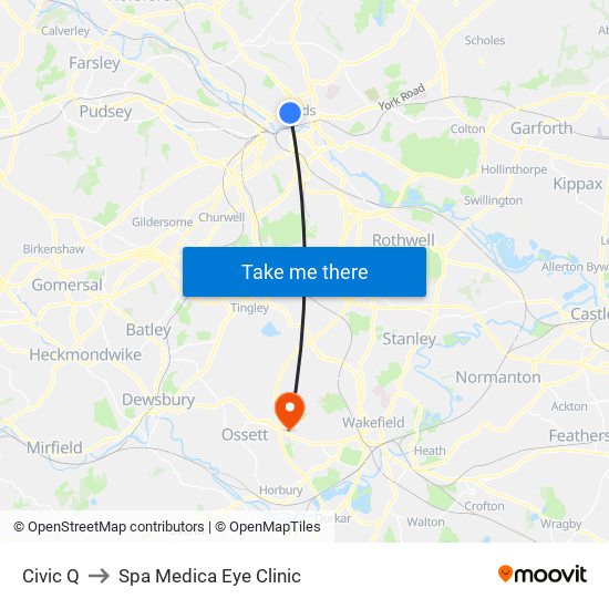 Civic Q to Spa Medica Eye Clinic map