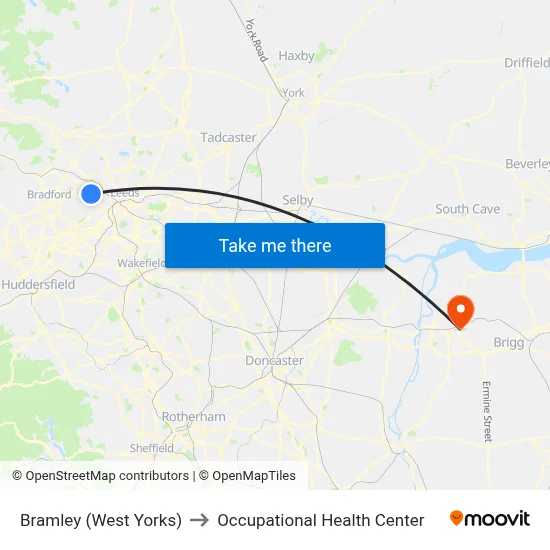 Bramley (West Yorks) to Occupational Health Center map