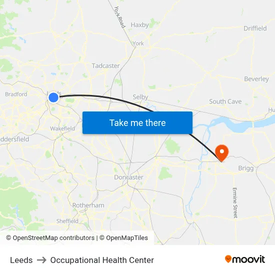 Leeds to Occupational Health Center map