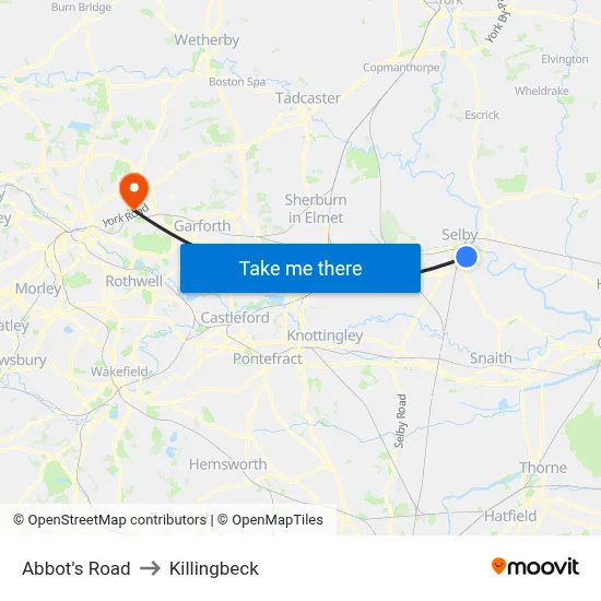Abbot's Road to Killingbeck map