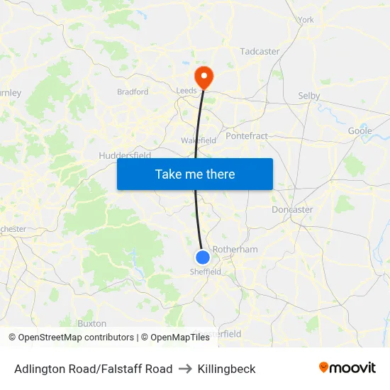 Adlington Road/Falstaff Road to Killingbeck map