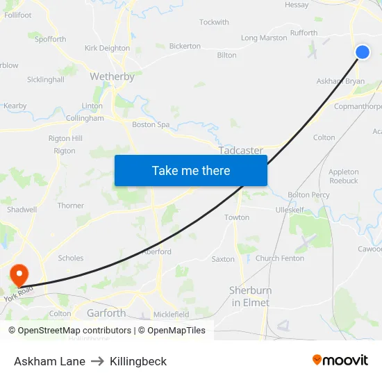 Askham Lane to Killingbeck map