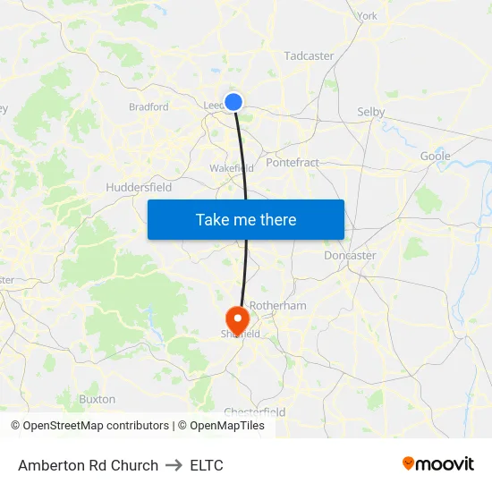 Amberton Rd Church to ELTC map