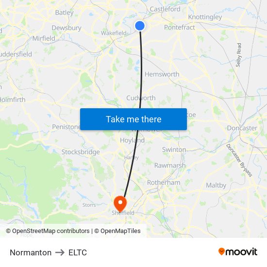 Normanton to ELTC map