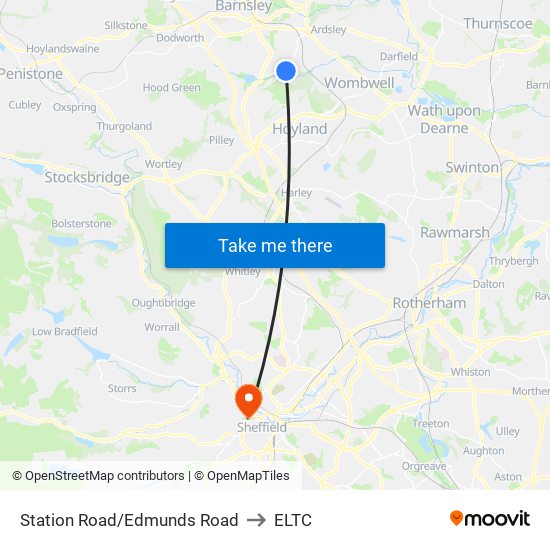 Station Road/Edmunds Road to ELTC map