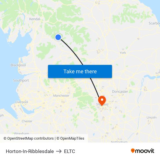 Horton-In-Ribblesdale to ELTC map