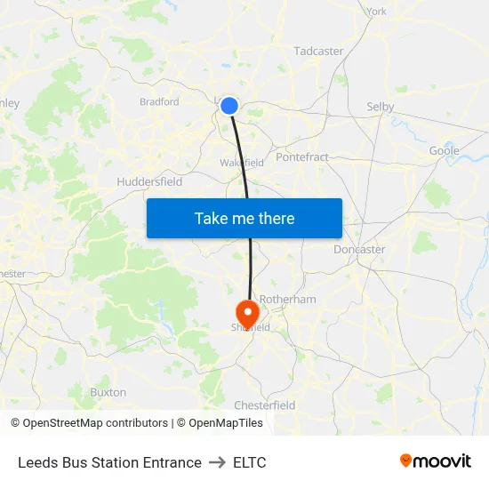 Leeds Bus Station Entrance to ELTC map