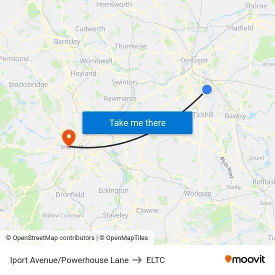 Iport Avenue/Powerhouse Lane to ELTC map