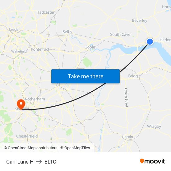 Carr Lane H to ELTC map