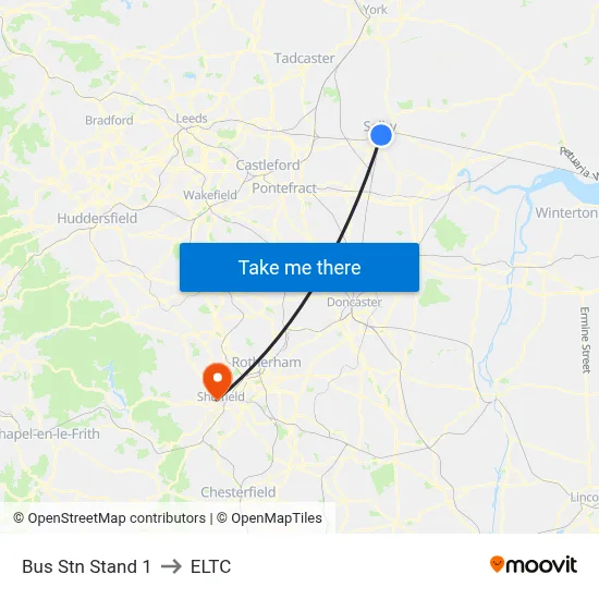 Bus Stn Stand 1 to ELTC map