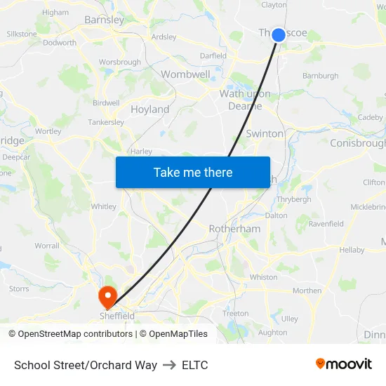 School Street/Orchard Way to ELTC map