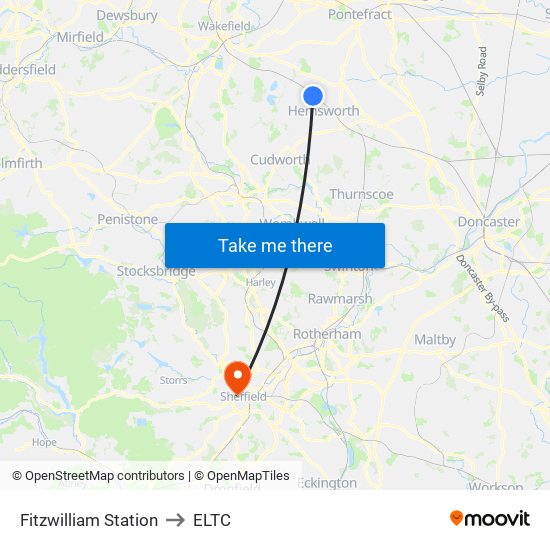 Fitzwilliam Station to ELTC map