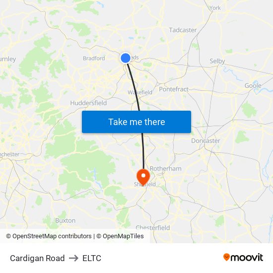 Cardigan Road to ELTC map