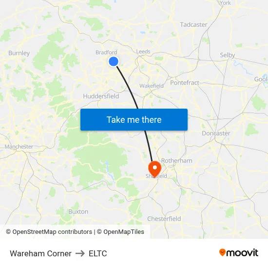 Wareham Corner to ELTC map