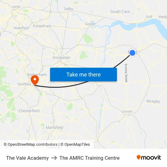 The Vale Academy to The AMRC Training Centre map