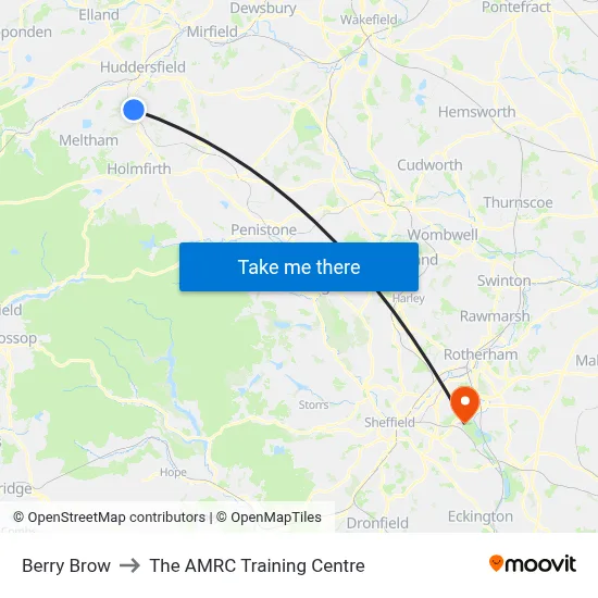 Berry Brow to The AMRC Training Centre map
