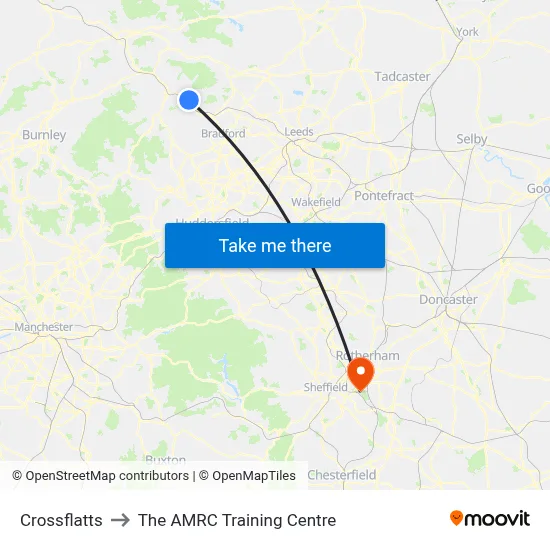 Crossflatts to The AMRC Training Centre map