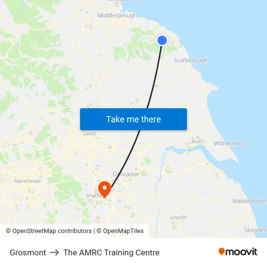 Grosmont to The AMRC Training Centre map