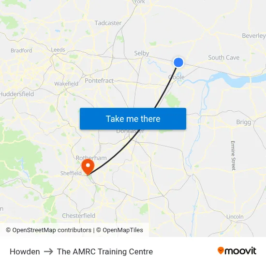 Howden to The AMRC Training Centre map