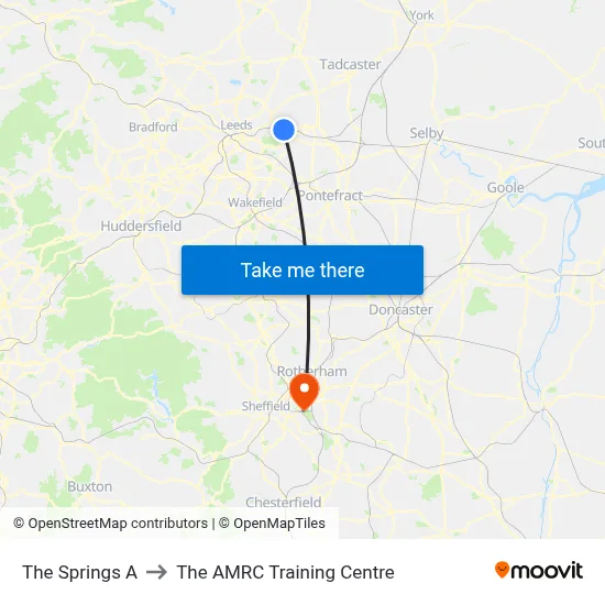 The Springs A to The AMRC Training Centre map