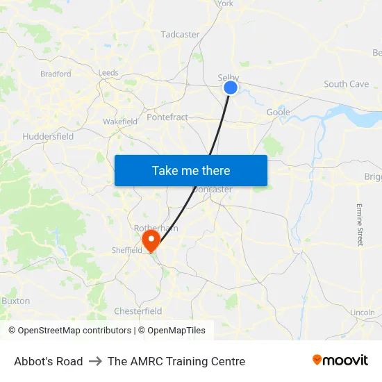 Abbot's Road to The AMRC Training Centre map