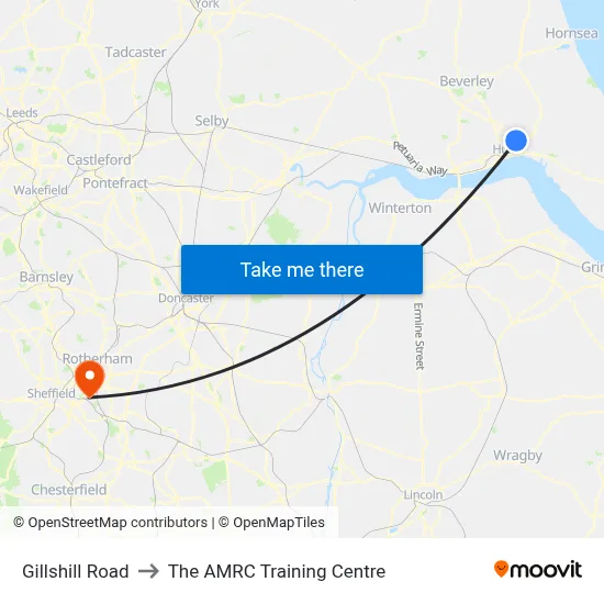 Gillshill Road to The AMRC Training Centre map