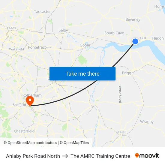 Anlaby Park Road North to The AMRC Training Centre map