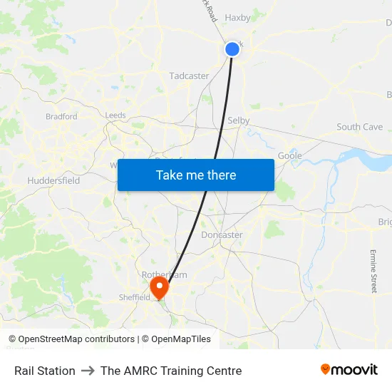 Rail Station to The AMRC Training Centre map