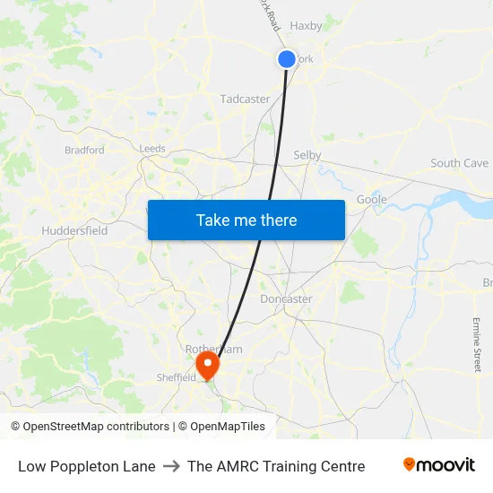 Low Poppleton Lane to The AMRC Training Centre map