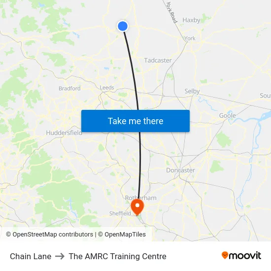 Chain Lane to The AMRC Training Centre map