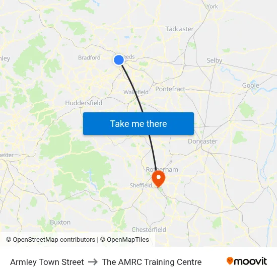 Armley Town Street to The AMRC Training Centre map