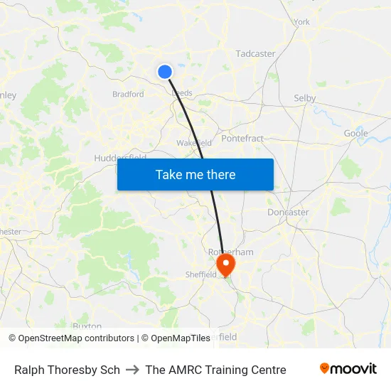 Ralph Thoresby Sch to The AMRC Training Centre map