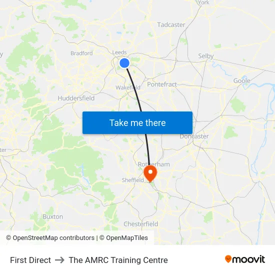 First Direct to The AMRC Training Centre map